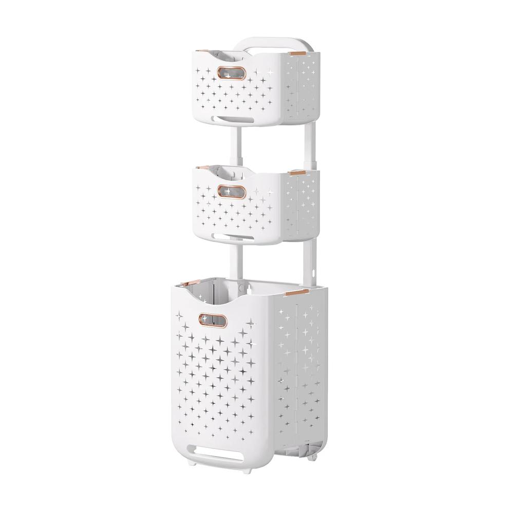 Foldable Dirty Clothes Basket Movable Storage Baskets Laundry Basket Clothes Storage Rack Storage Basket Bathroom Organizer