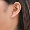 Chic Zircon Wave Earrings for Women,Silver Color Geometric Heart Shape Hoop Earrings,Elegant Party Jewelry Gifts
