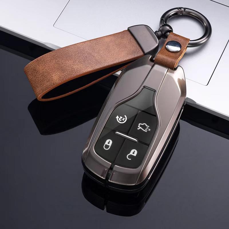 Metal Alloy Car Key Cover Case Protect Shell Holder Set For Maserati Ghibli President Grecale Levante GranTurismo Quattroporte