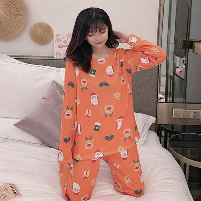 Damen Weihnachtsmann Langarm Pyjama - Frühling/Herbst Dünn, Modisches Damen Hausanzug Set