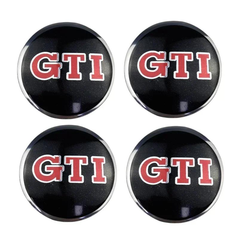 Pegatinas Centrales para Ruedas de Coche de 56MM Insignia de Tapacubos para Volkswagen VW RLINE GTI ABT SR Golf 6 7 8 MK3 MK7 Polo Tiguan Touran Beetle Jetta