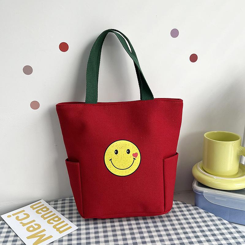 Patterned printed canvas bag, Japanese-style portable lunch box bag, handheld bento bag, multi-function bag