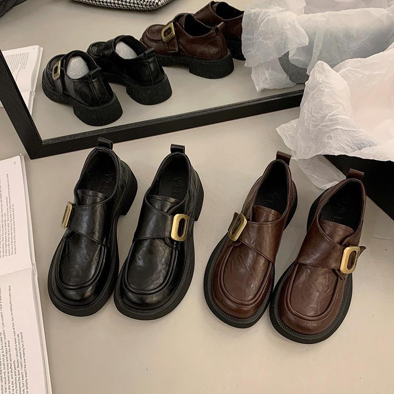 British style loafers women's 2025 autumn new height-increasing women's shoes thick heel platform small leather shoes versatile fashion single shoes