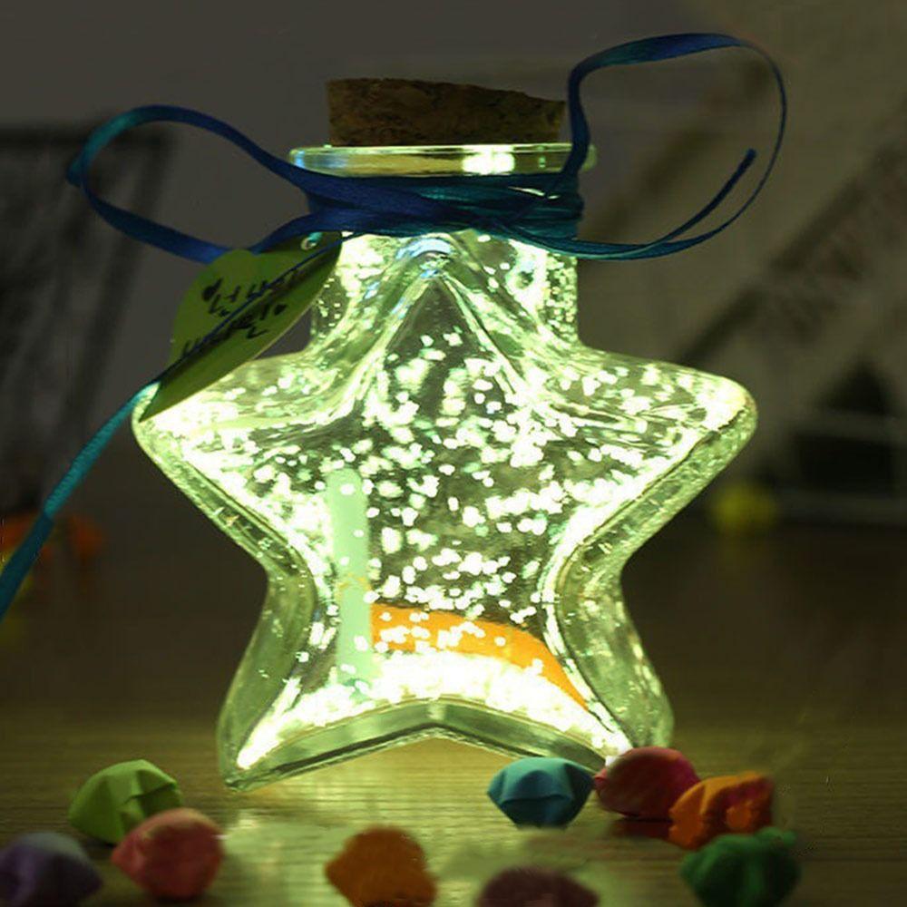 90 PCS Star Folding Paper DIY Clear Origami Stars Glass Bottle Stars Shape Craft Wishing Bottle Glass Jars for Home