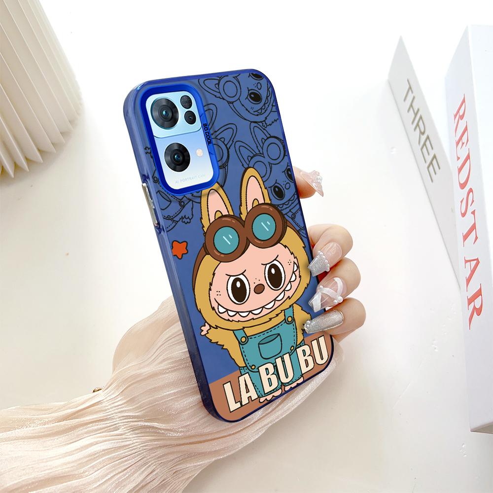 Custodia rigida antiurto anticaduta con motivo dipinto, argento colorato, bifacciale, per telefono OnePlus OPPO Reno Realme