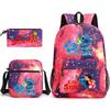 Large Capacity Schoolbag with Shoulder Strap; Student Three-piece Pencil Case Set