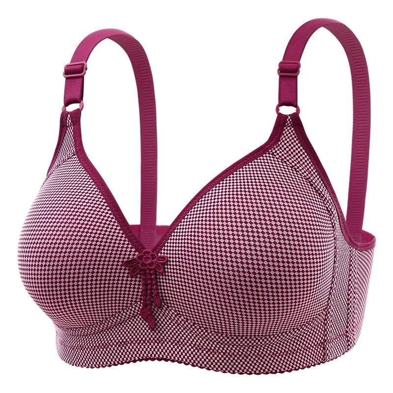 

Большой размер без стального кольца женский бюстгальтер пуш-ап бюстгальтер пуш-ап регулируемый тонкий сексуальный удобный дышащий простой натуральный сплошной бюстгальтер 36/80B красный