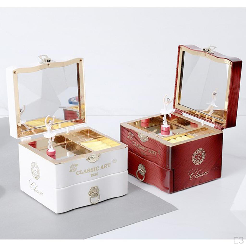 Classic Rotating Dancer Ballerina Piano Music Box Clockwork Plastic Jewelry for Girls Women Hand