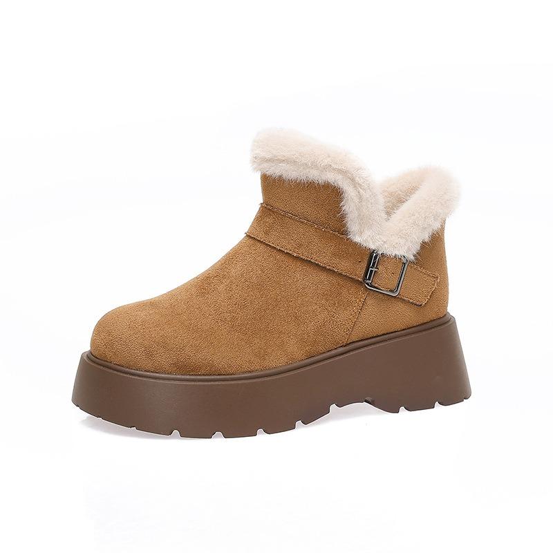 

Retro velvet platform comfortable snow boots women s winter new fashion trendy belt buckle cotton shoes large size 41