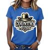 Women's Fashionable Casual Music Festival Print Round-Neck Short-Sleeve T-Shirt