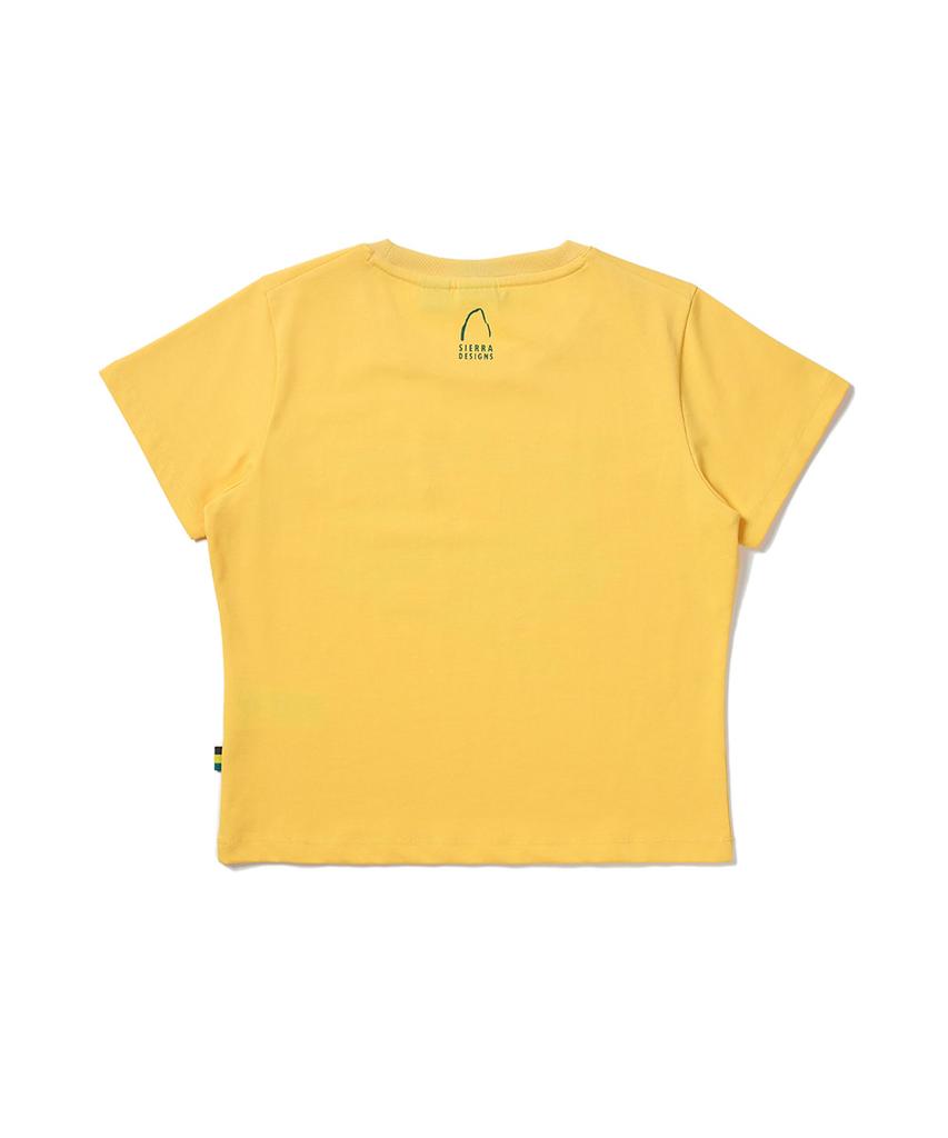 SIERRA DESIGNS W) Tent Ground Chill-Lite Crop Short Sleeve T-Shirt Yellow