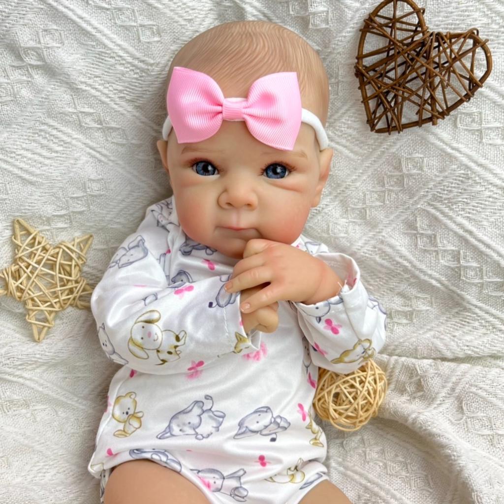 BZDOLL 18 Inch Real Look Reborn Baby Doll Toy with Cloth Body Lifelike 45 CM 3D Skin Doll With Cloth And Bottle Fashion Birthday Gift For Girl