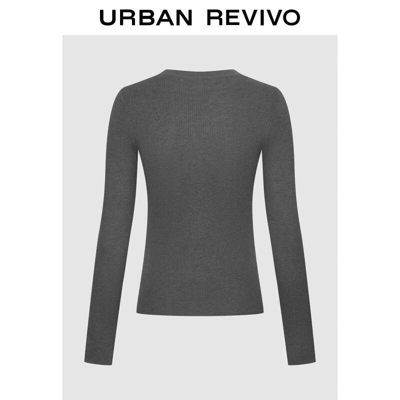 UR 2025 Autumn Women s Ribbed Knit Sweater UWB950010 S