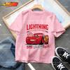 2026 Summer Kids T-shirt Short Sleeve Top Cartoon Cars Pixar Lightning McQueen Printed Boys Clothes Baby Tops 4-10 Years