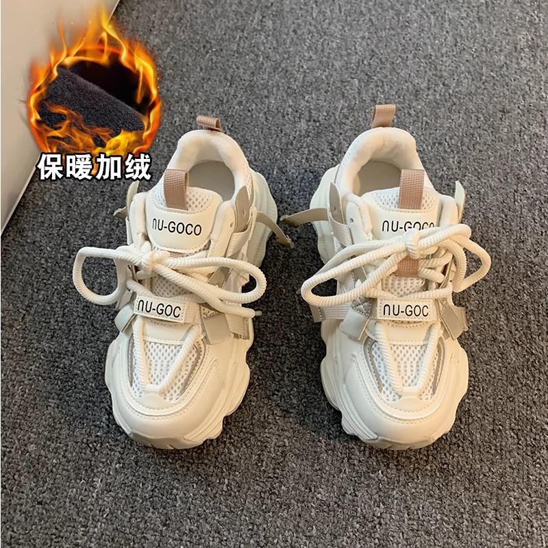 Dad shoes new winter velvet spring and autumn platform casual sports shoes