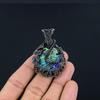 Abalone Shell 999 Copper Wire Wrapped Pendant, Handmade Gemstone Pendant Jewelry, Gifts For Wife Brand New Pendant