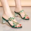 Fashion 2025 New Fashion Sandals Women's Diamond Sandals High Heel Slippers Non Slip Banquet Shoes Diamond Beach Shoes Women
