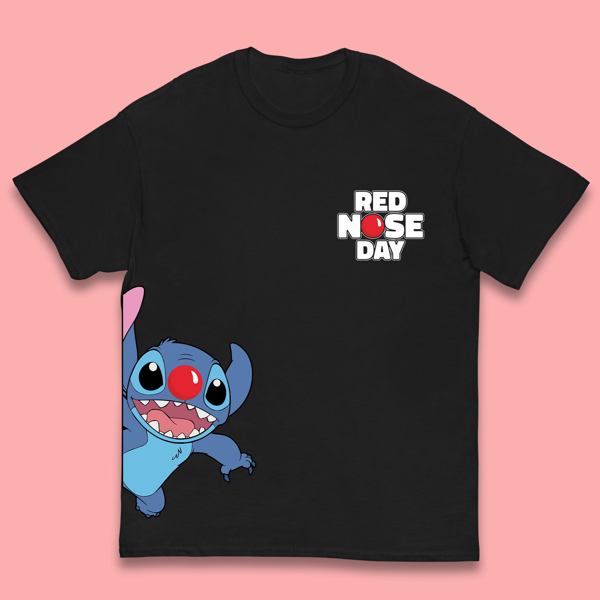 Red Nose Day Peeking Disney Stitch Kids T-Shirt 150