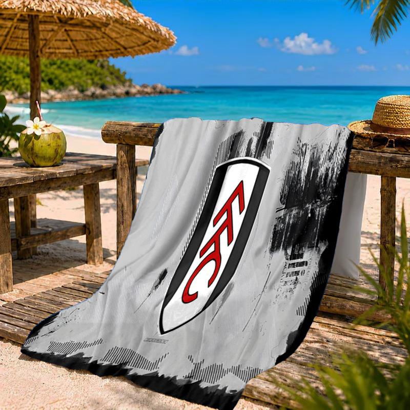 Fulham Crest Design Beach Towel Microfiber Beach Towel, Lightweight and Quick-Dry, for Summer Travel, Swimming Pool Fan Birthday Gift