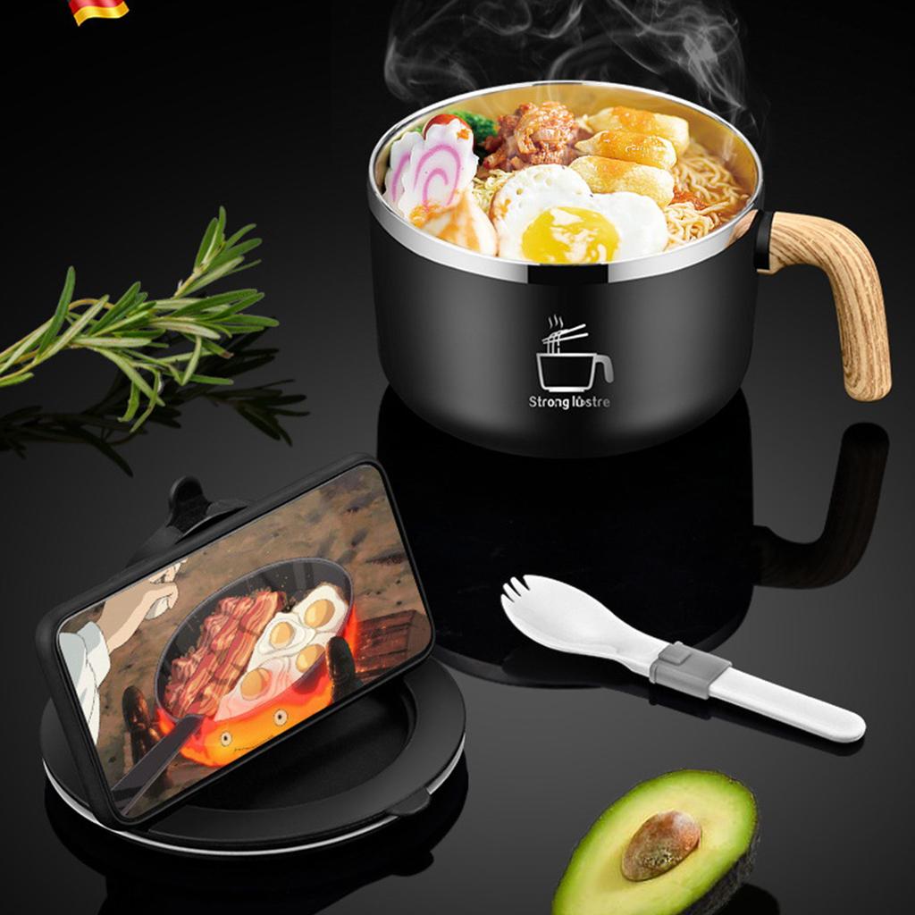 Functional Instant Noodle Bowl Practical Stainless Steel Bowl Sturdy Instant Noodles Bowl for Various Settings