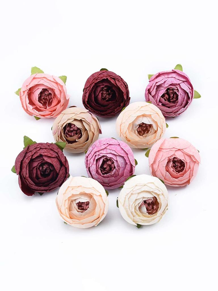 Artificial Flowers for Wedding Silk Roses Tea Bud Festival Wreaths Home Decor Table Diy Scrapbooking Background Wall Fake Plants