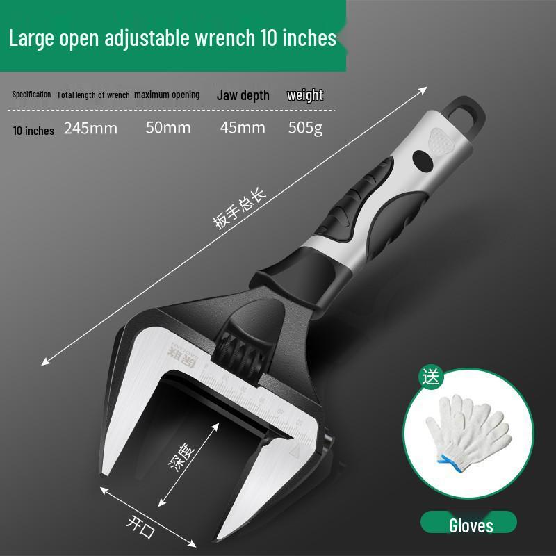 Multi-Function Adjustable Wrench: Quick-Open Chrome Vanadium Steel Pipe Pliers for Labor-Saving Household Use