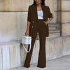 Women's Solid Color Casual Wide-Leg Pants & Suit Set