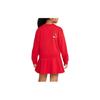 Nike Pattern Print Round Neck Pullover Dress Kids Dresses Red FJ9713-657