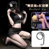 Large size erotic underwear policewoman cos uniform seductive sexy secretary hip wrap open file free of passion