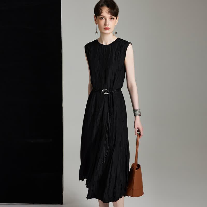 Wudao 12 Momme Mulberry Silk Sleeveless A-line Dress