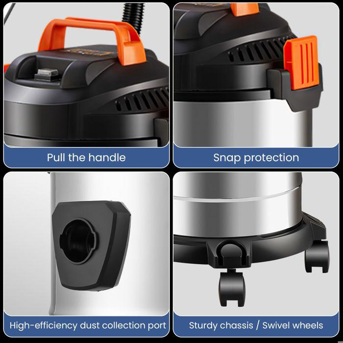 Bagless Vacuum Cleaner, Industrial Vacuum Cleaners, Powerful 1200W, 20L, Floor Cleaner, With Cyclonic Filter, Silent And Durable