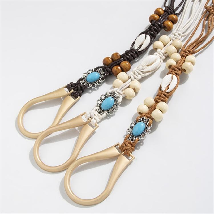 Woven Beads Belt Sexy Waistband with Beads Waistband for Girls Ladies
