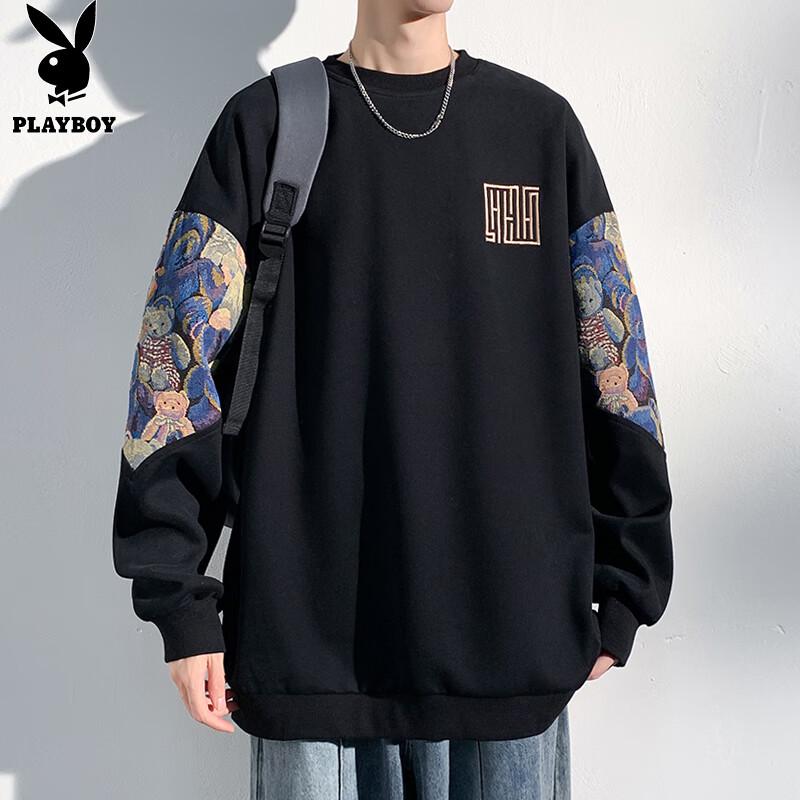 PLAYBOY Men s Crew Neck Long Sleeve Casual Sweatshirt XL