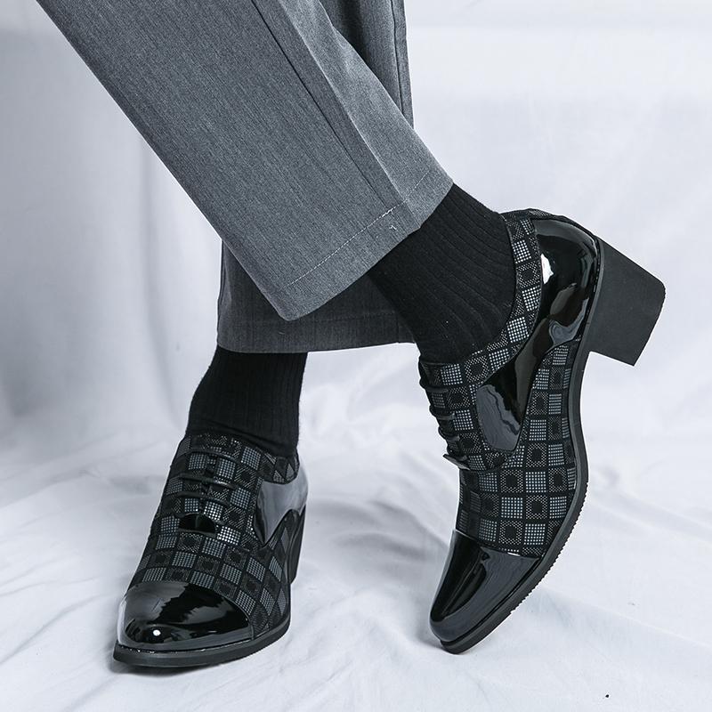 Luxury Brand Banquet Pointed Dress Shoes Men's Height Increasing Shoes Hot Selling Red Men's Groom Wedding Shoes Free Delivery
