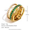 MamacitaSlay Unique Cool Zircon Three/Our Fingers Chain Shape Variable Rings Stainless Steel Trendy Accessories Women Men Gifts