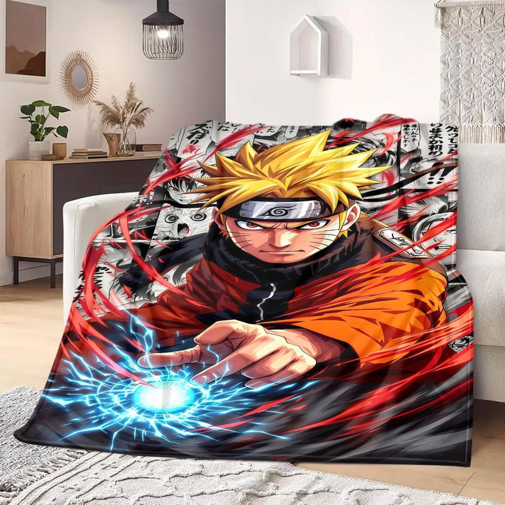 Naruto Anime Print Blanket Warm Comfortable Flannel Blanket Suitable for Bedrooms, Sofas, Beds, Chairs, Picnics, Travel