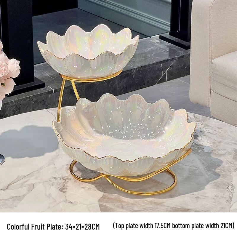 Elegant European Multi-tier Ceramic Serving Platter