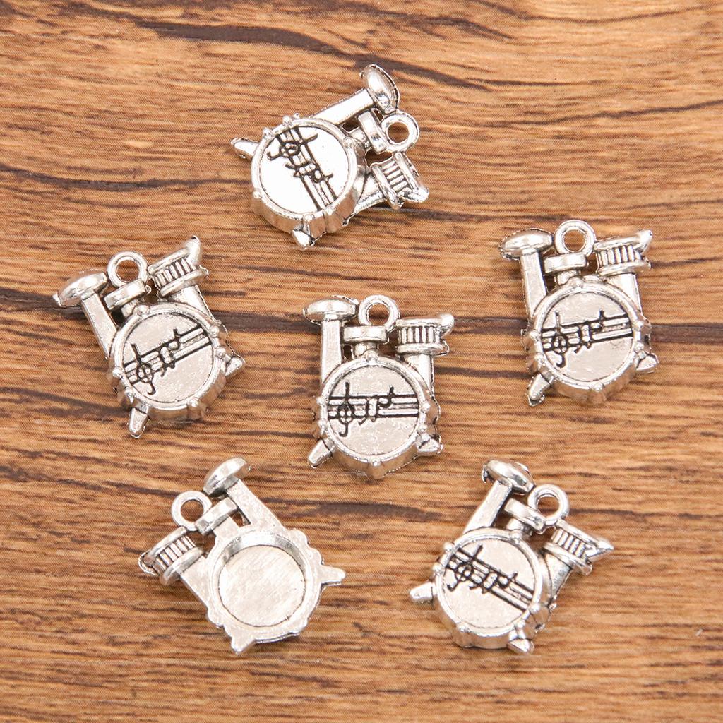 10pcs Musical Note Pendant Piano Guitar Microphone Speaker Suona Music Equipment Alloy Jewelry Accessories