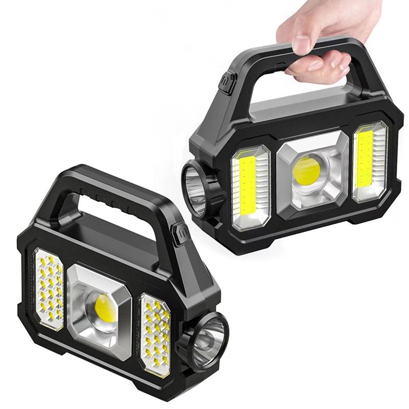 Tragbare Led-strahler Super Helle Led Arbeit Licht Suchscheinwerfer Solar USB Aufladbare Für Outdoor Camping Lampe Led Taschenlampe