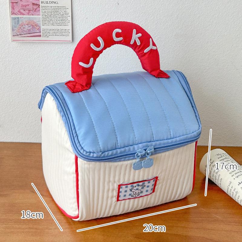 

Cross-Border Cartoon Portable Large-Capacity Flannel Makeup Bag