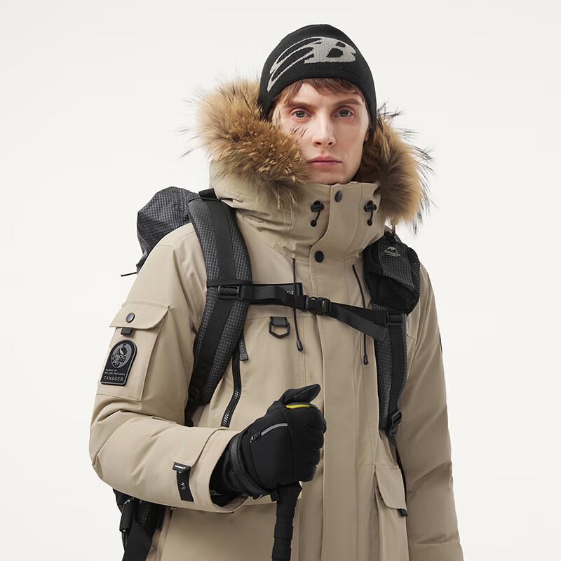 Tanboer Unisex Faux Fur Hooded Duck Down Parka