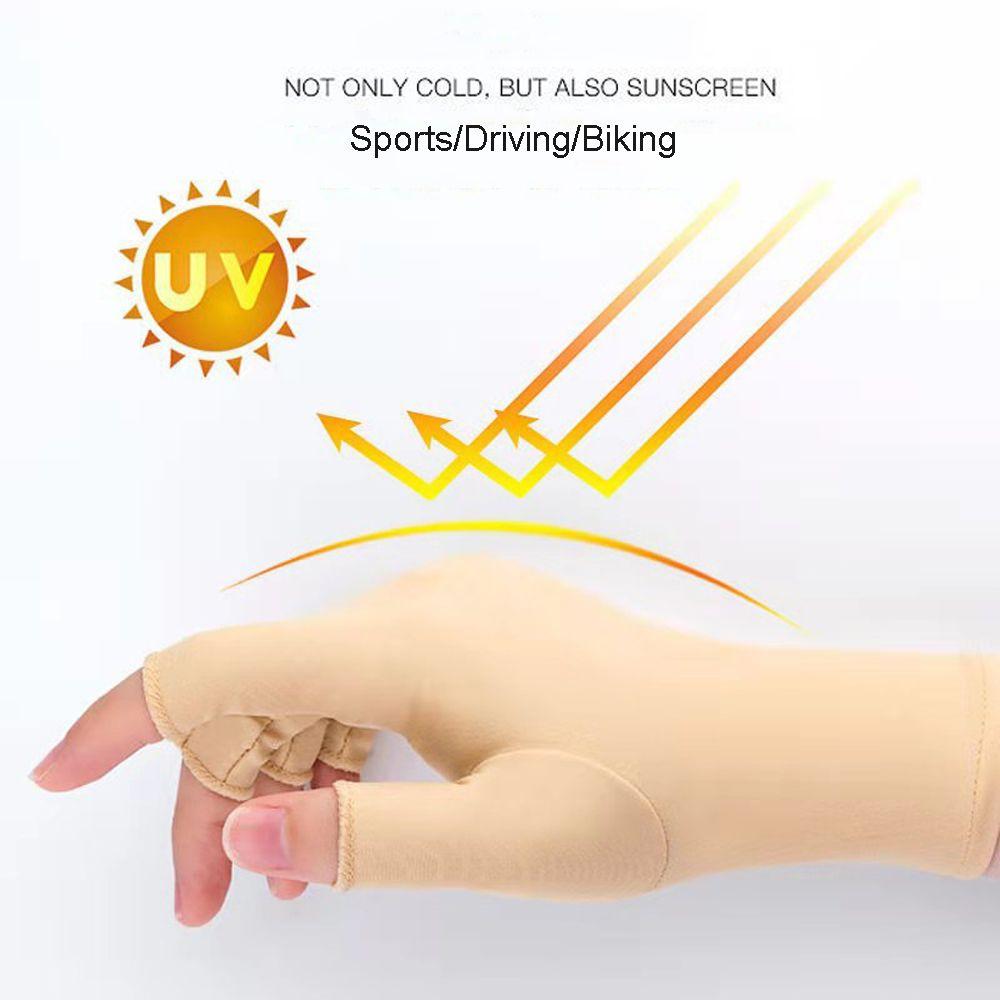 Men/Women Short Thin Sun Protection Summer Mittens Sports/Driving/Biking Half Finger Gloves