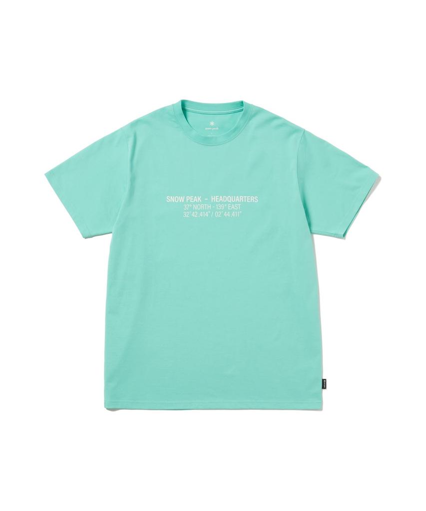 HQ Topographic Map Short Light Size M [Snow Peak] T-Shirt TS-26SU003 T-shirt, Sleeve, Men's/Women's, Green,