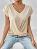2026 Bestseller Solid V-Neck Short-Sleeve Women's T-shirt: Elegant Spring/Summer Style