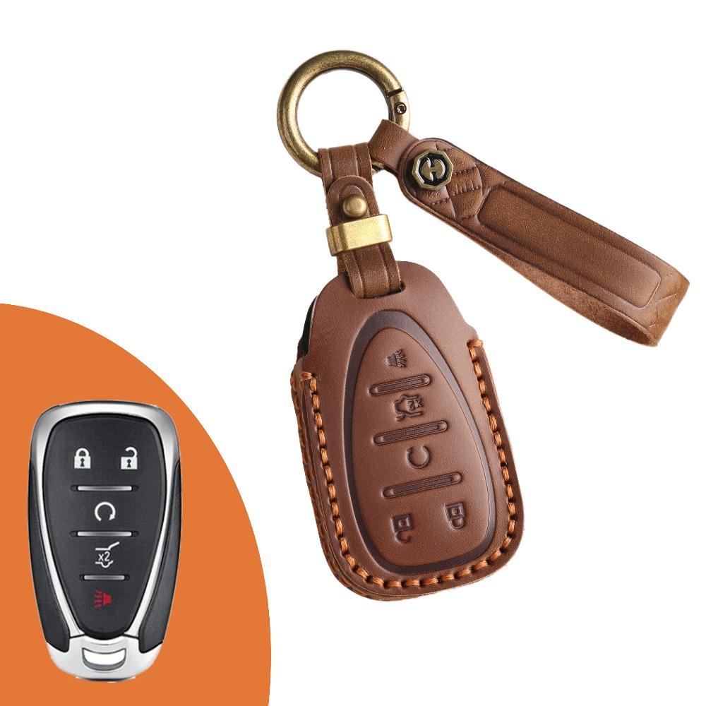 

Genuine Leather Key Cover for Chevy Malibu XL and Equinox Premium Car Key Case Protector