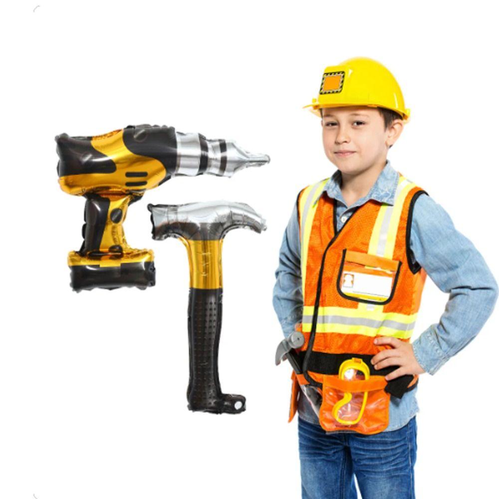 Cartoon Electric Screwdriver Balloon Aluminum Film Hand Holding Balloon  Father's
