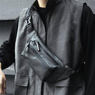 Unisex Schwarze weiche Taillentaschen Telefon-Geldbörsen-Organizer Ins Casual Designer Umhängetasche Outdoor-Sport Lauf Brust Fahrradtaschen