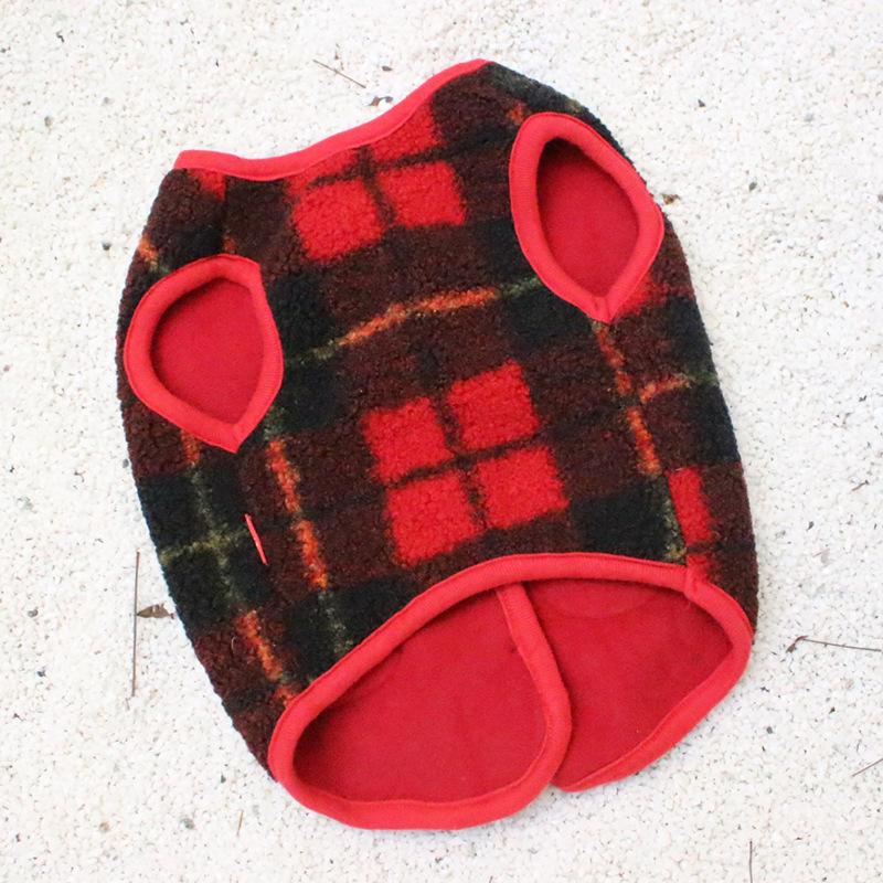 French Bulldog Red Plaid Vest Double Layer Casual for Chubby Dogs Corgi English Bulldog Pug