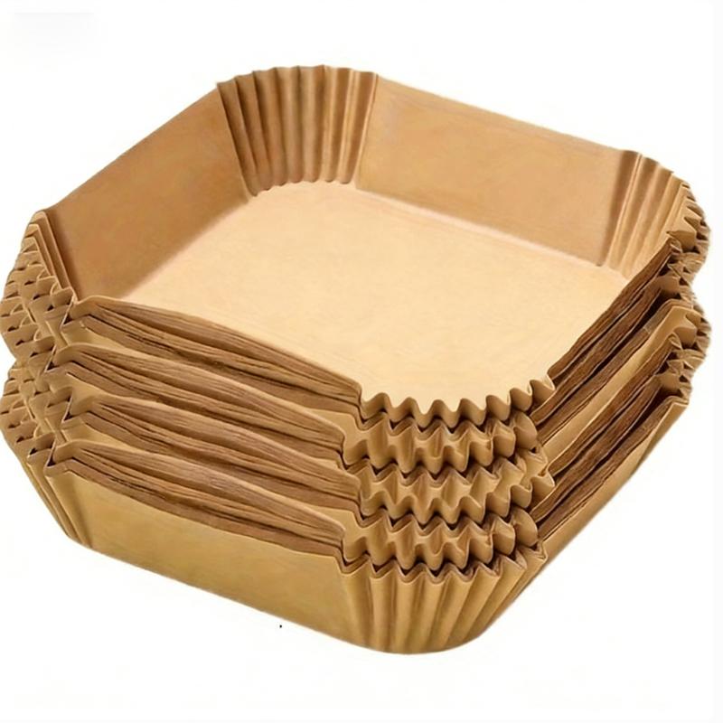 50pcs Air Fryer Baking Paper, Round Disposable Parchment Paper, Suitable for Frying, Baking, Microwaving,Cooking - Easy To Clean