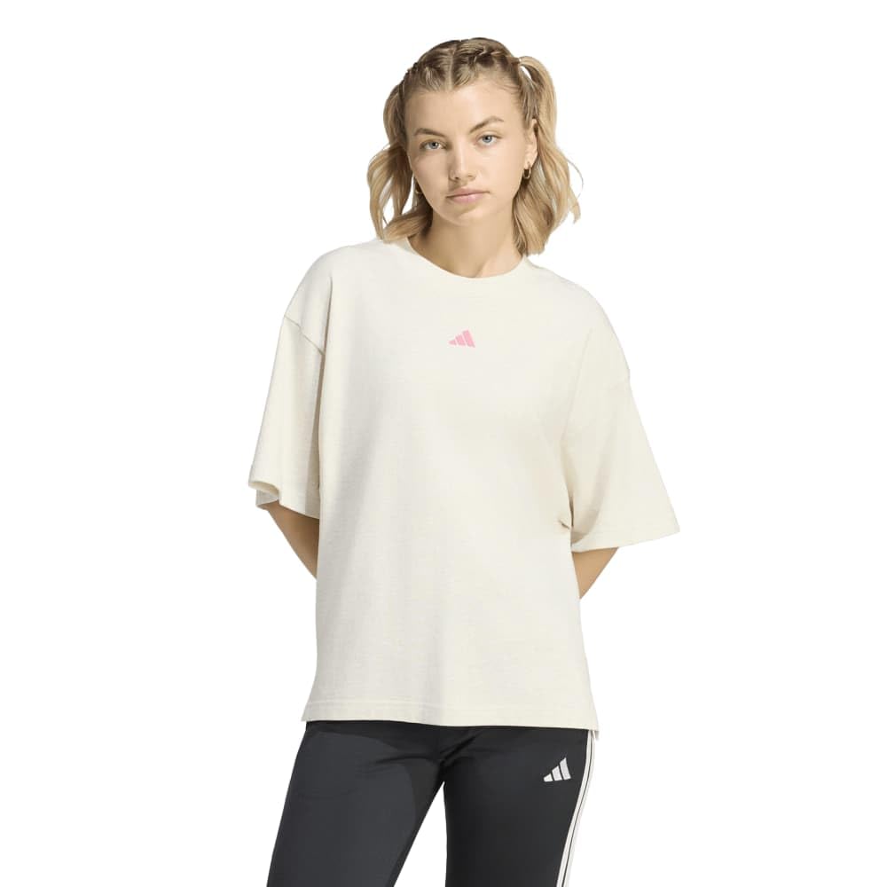 Studio for Women LA310 Chalk White 2L [Adidas] Short-Sleeve 3-Stripes T-Shirt mel. (KX3166)